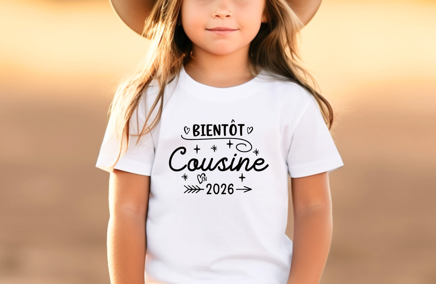 Annonce grossesse originale – T-shirt future cousine personnalisable – idée surprise naissance