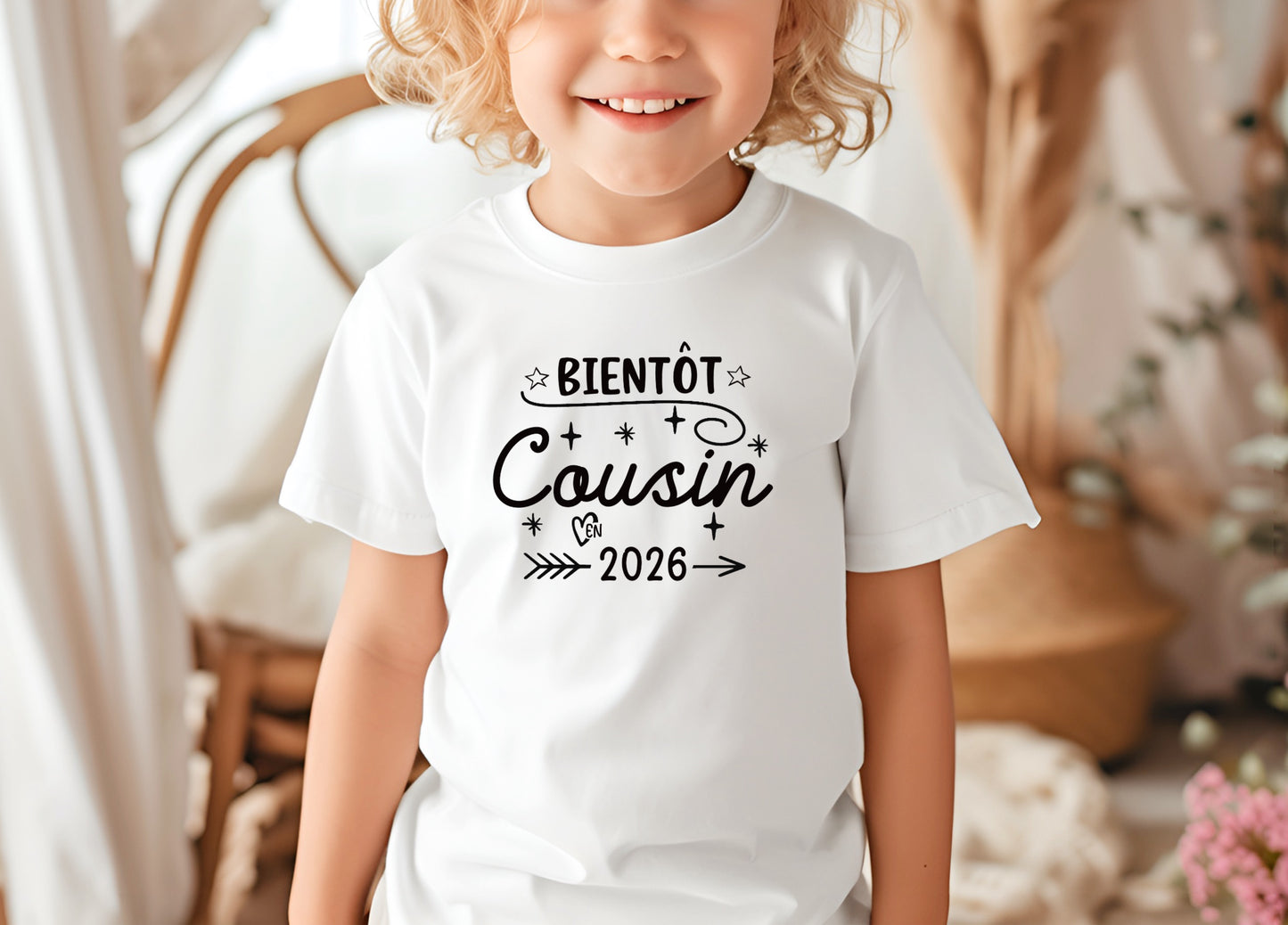 Annonce grossesse garçon – T-shirt futur cousin personnalisé – cadeau original pour naissance