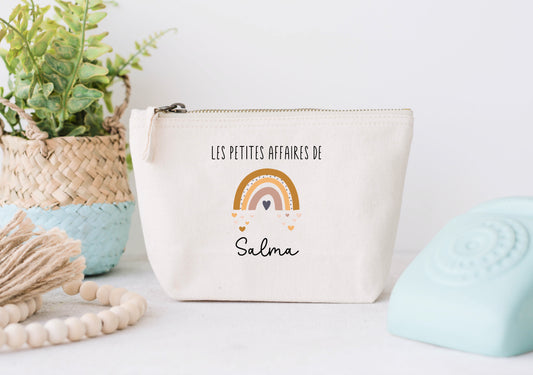 Trousse personnalisée, Trousse arc en ciel, Cadeau enfant