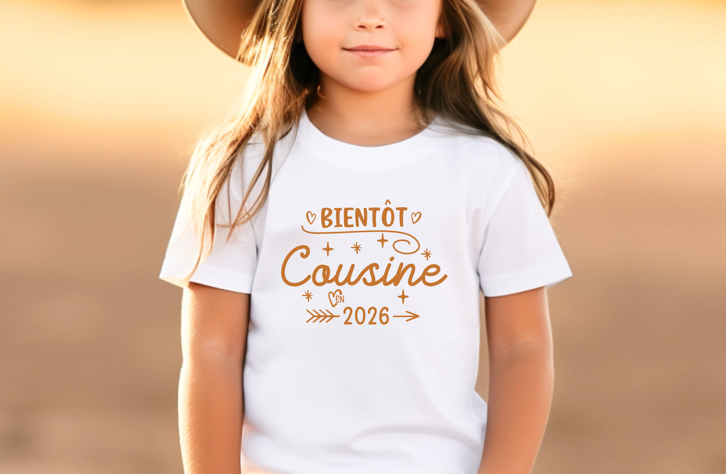 Annonce grossesse originale – T-shirt future cousine personnalisable – idée surprise naissance