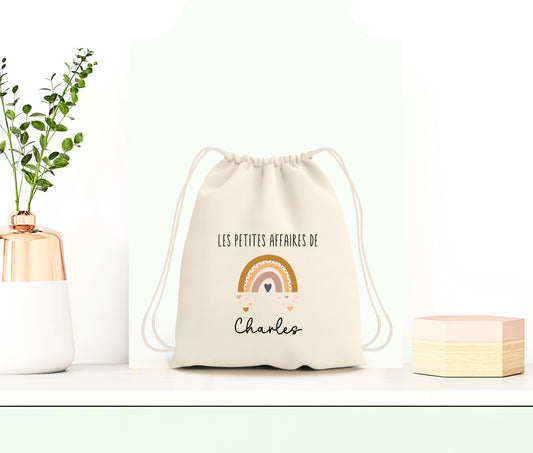 Sac à dos enfant, Sac à dos enfant personnalisé maternelle, Sac arc en ciel, Sac à dos à cordon