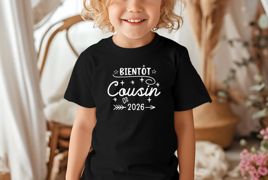 Annonce grossesse garçon – T-shirt futur cousin personnalisé – cadeau original pour naissance