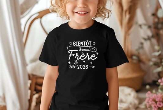 T-shirt futur grand frère personnalisé – idée annonce grossesse garçon – surprise naissance 2025