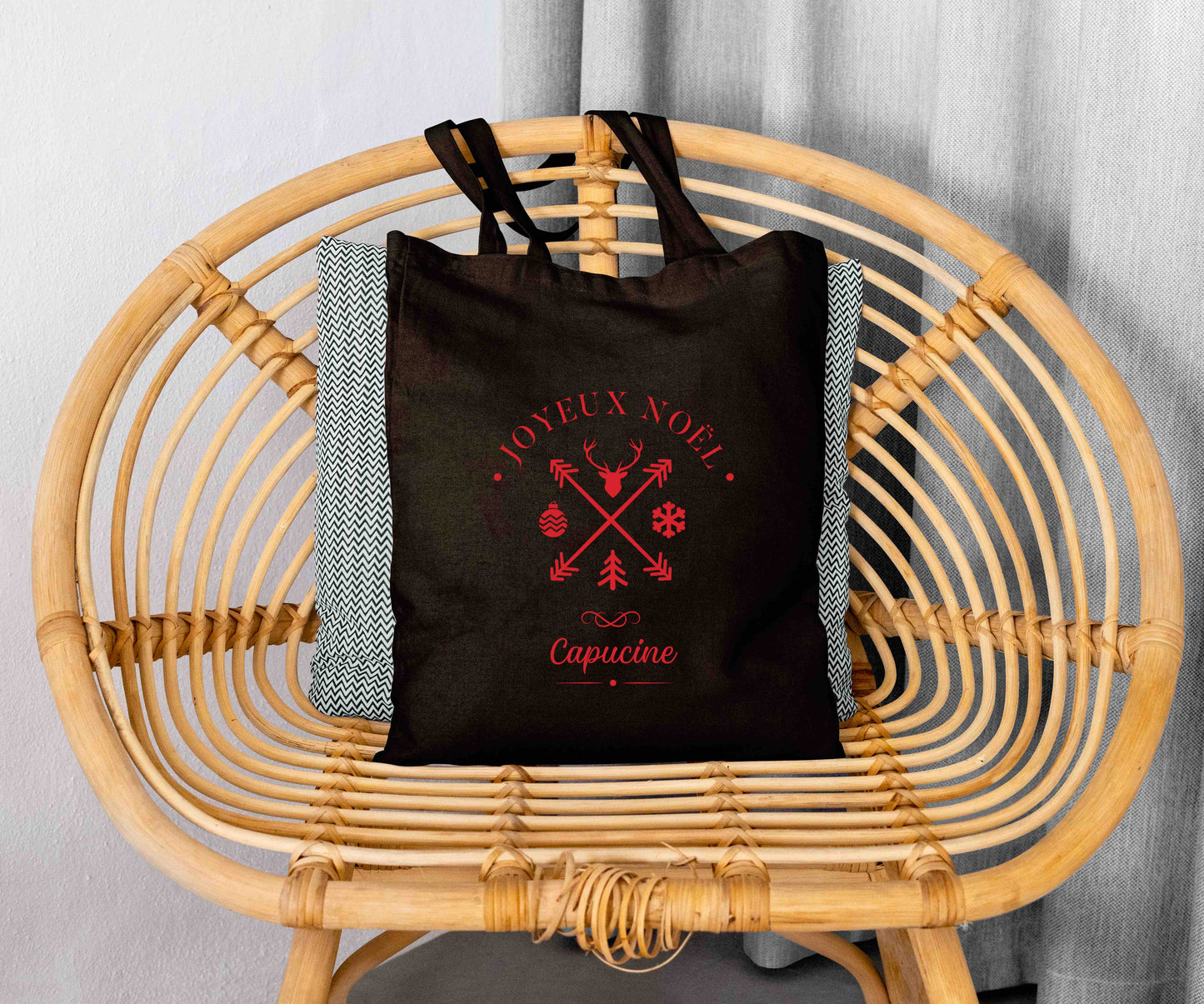 Tote Bag Noël personnalisé, Tote bag prénom, Cadeau noël