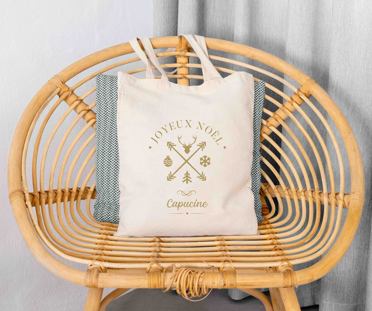 Tote Bag Noël personnalisé, Tote bag prénom, Cadeau noël