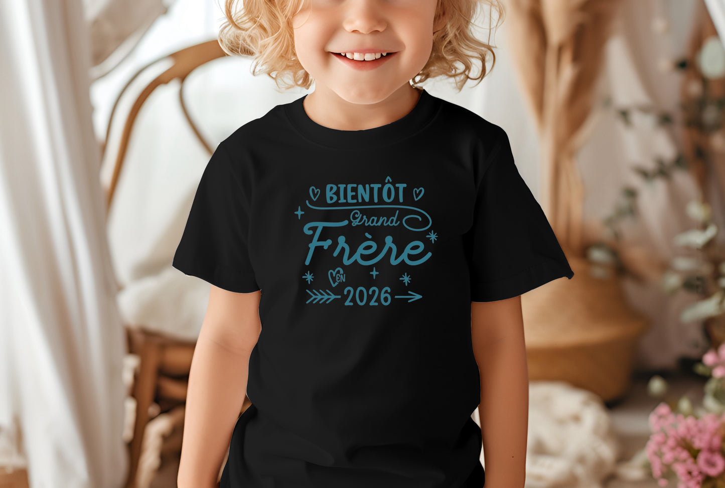 T-shirt futur grand frère personnalisé – idée annonce grossesse garçon – surprise naissance 2025