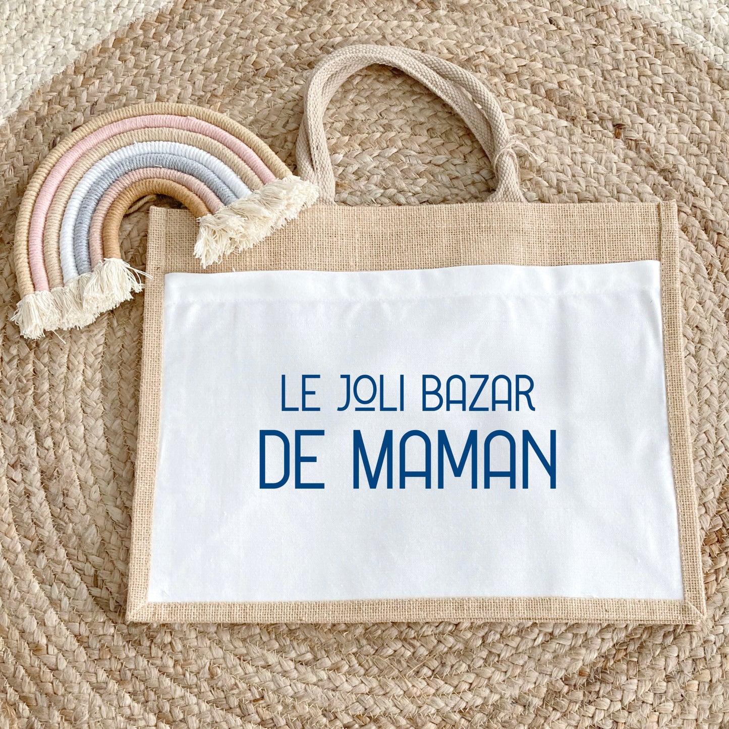 Sac Cabas, Cabas en toile de jute, Sac personnalisé, Cadeau femme personnalisé