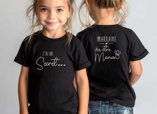 T-shirt annonce grossesse, T-shirt enfant, Cadeau future maman, Cadeau marraine