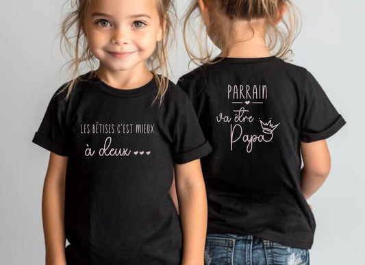 T-shirt annonce grossesse, T-shirt enfant, Cadeau futur papa, Cadeau parrain