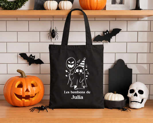 Sac à bonbons Halloween personnalisé avec prénom