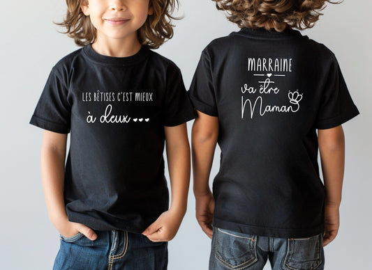 T-shirt annonce grossesse, T-shirt enfant, Cadeau future maman, Cadeau marraine
