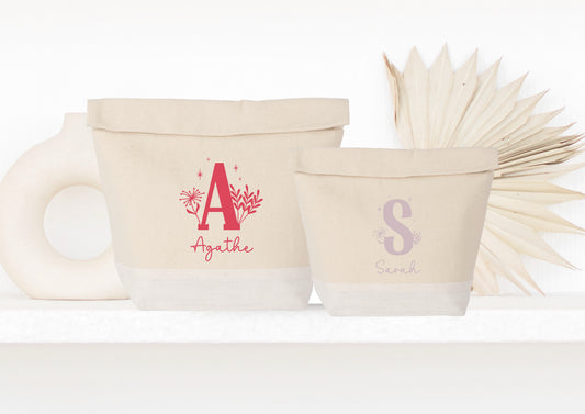 Sac repas isotherme personnalisé initiale + prénom – Lunch bag – Cadeau personnalisé – École travail pique-nique