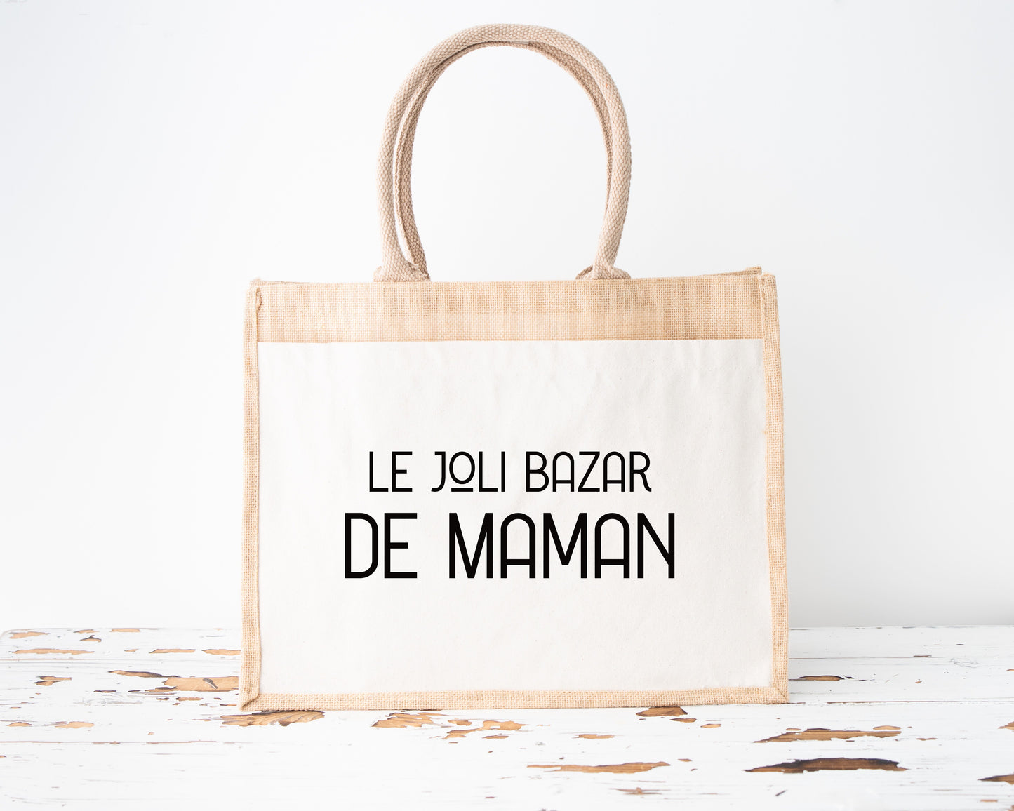 Sac Cabas, Cabas en toile de jute, Sac personnalisé, Cadeau femme personnalisé