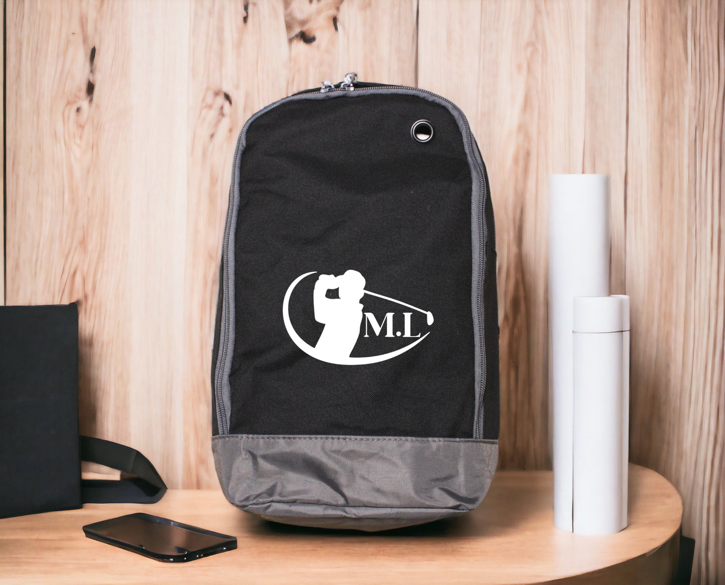 Sac chaussures golf personnalisé avec initiales, cadeau golfeur original
