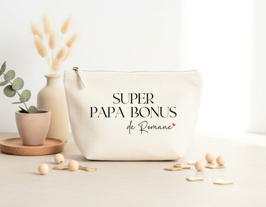 Trousse Super papa bonus personnalisée – Prénom(s) – Cadeau beau-papa – Famille recomposée – Fête des Pères