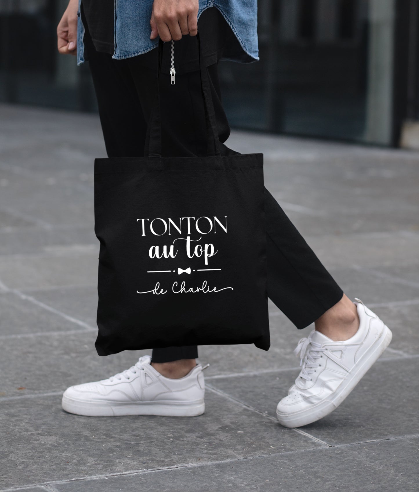 Tote bag personnalisé, Tote bag Tonton au top, Cadeau Tonton original,