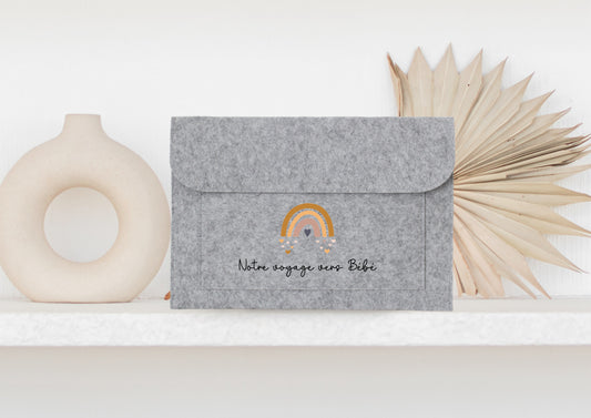 Housse documents grossesse personnalisée, Rangement papiers bébé, Cadeau maternité