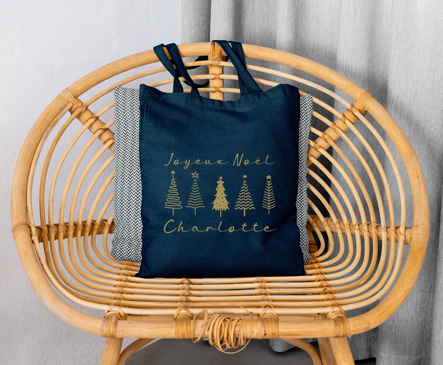 Tote Bag Noël personnalisé, Tote bag prénom, Cadeau noël
