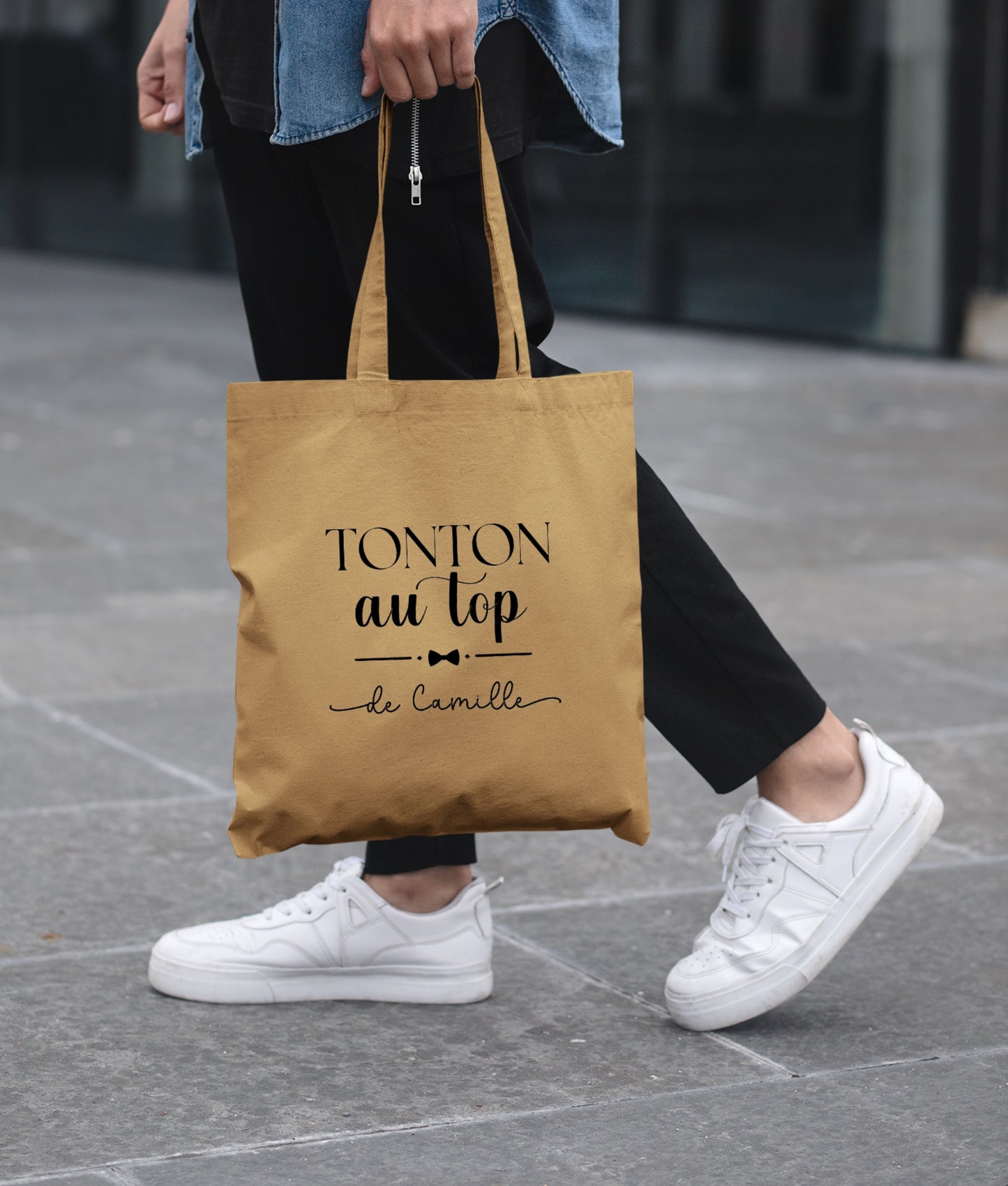 Tote bag personnalisé, Tote bag Tonton au top, Cadeau Tonton original,