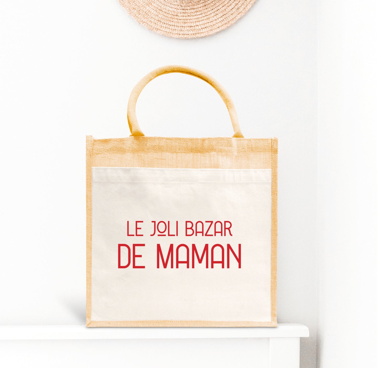 Sac Cabas, Cabas en toile de jute, Sac personnalisé, Cadeau femme personnalisé