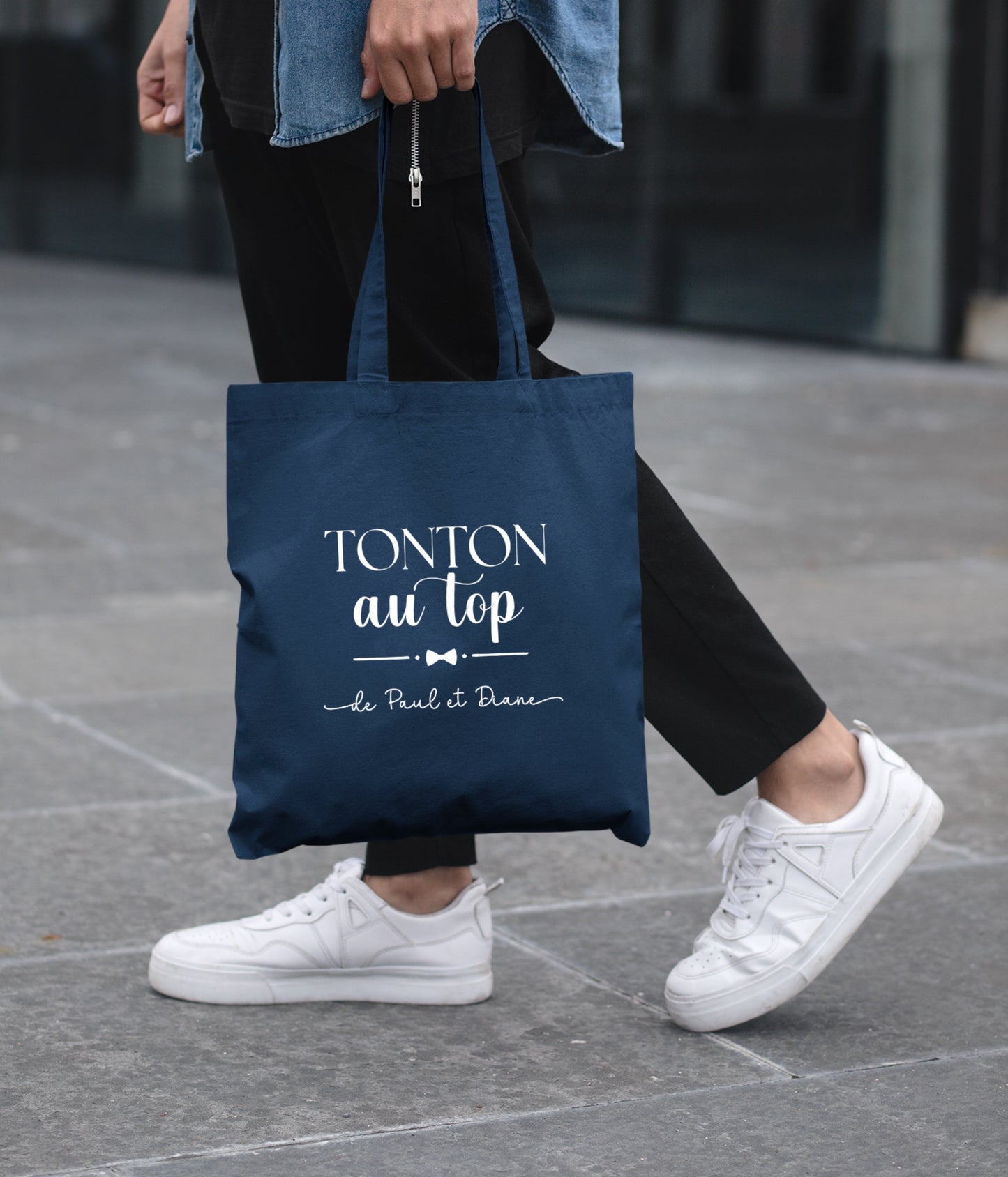 Tote bag personnalisé, Tote bag Tonton au top, Cadeau Tonton original,