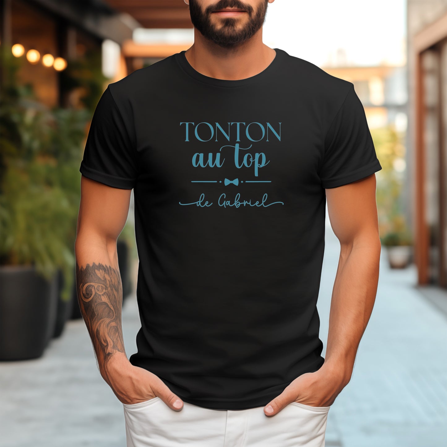T-shirt personnalisé Tonton au top, Cadeau tonton original, Idée cadeau oncle, T-shirt homme personnalisé
