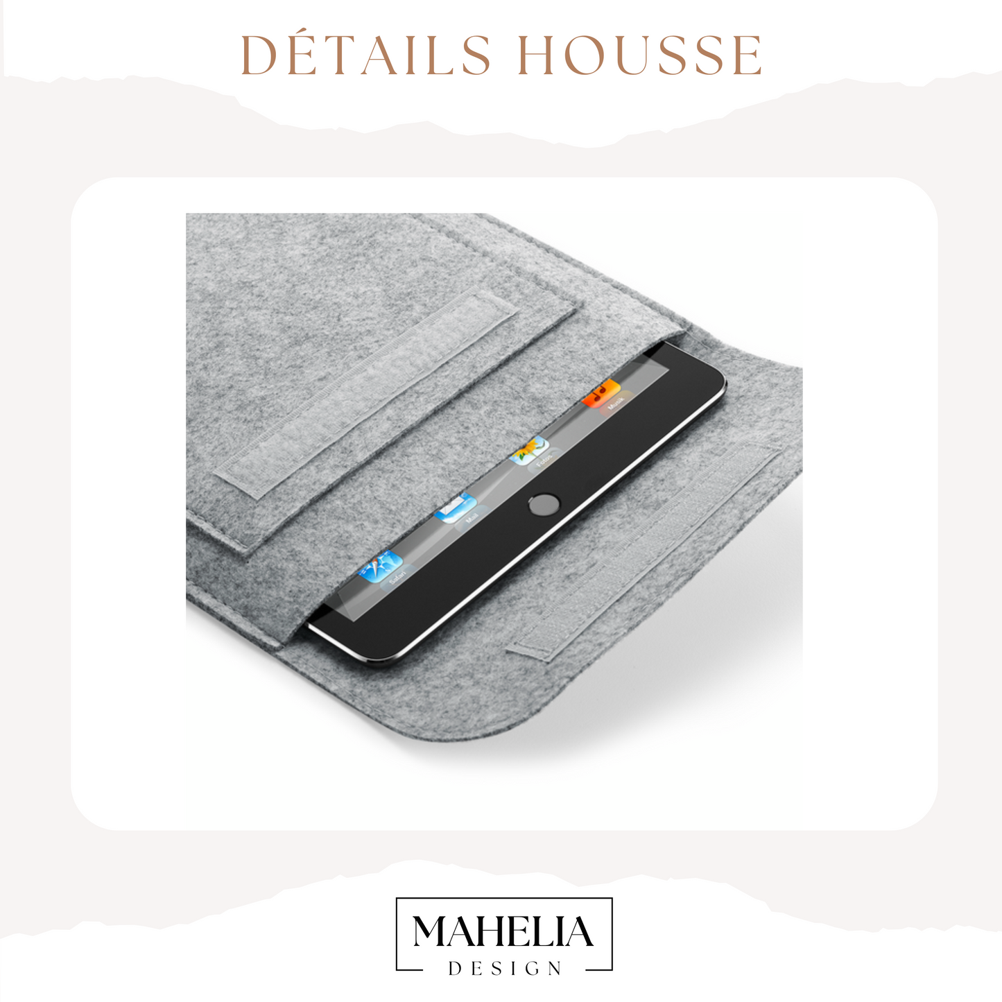 Housse personnalisé en feutrine, Housse tablette, Etui liseuse