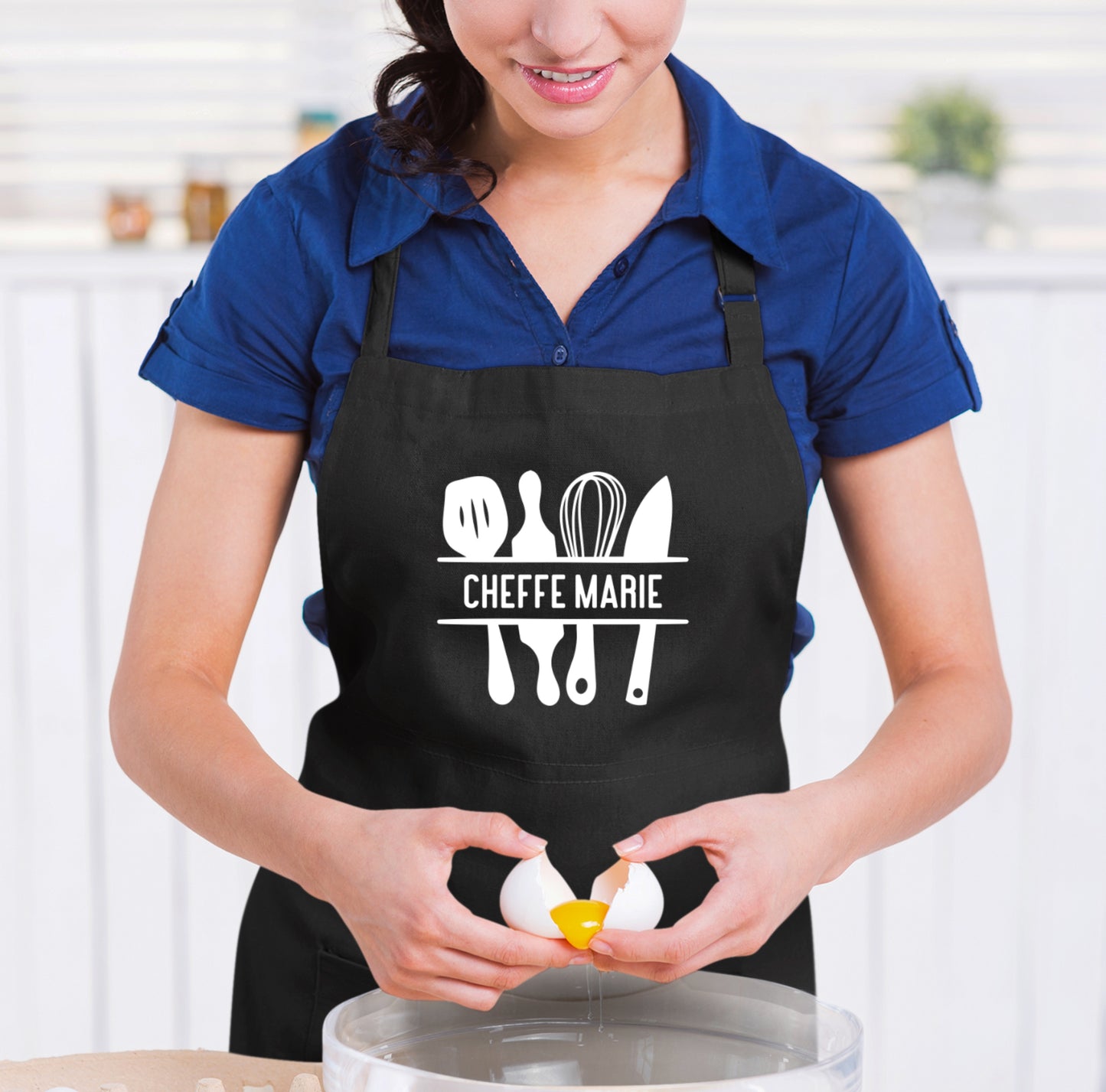 Tablier de cuisine personnalisé avec prénom, Cadeau de cuisine, Cadeau de Noël
