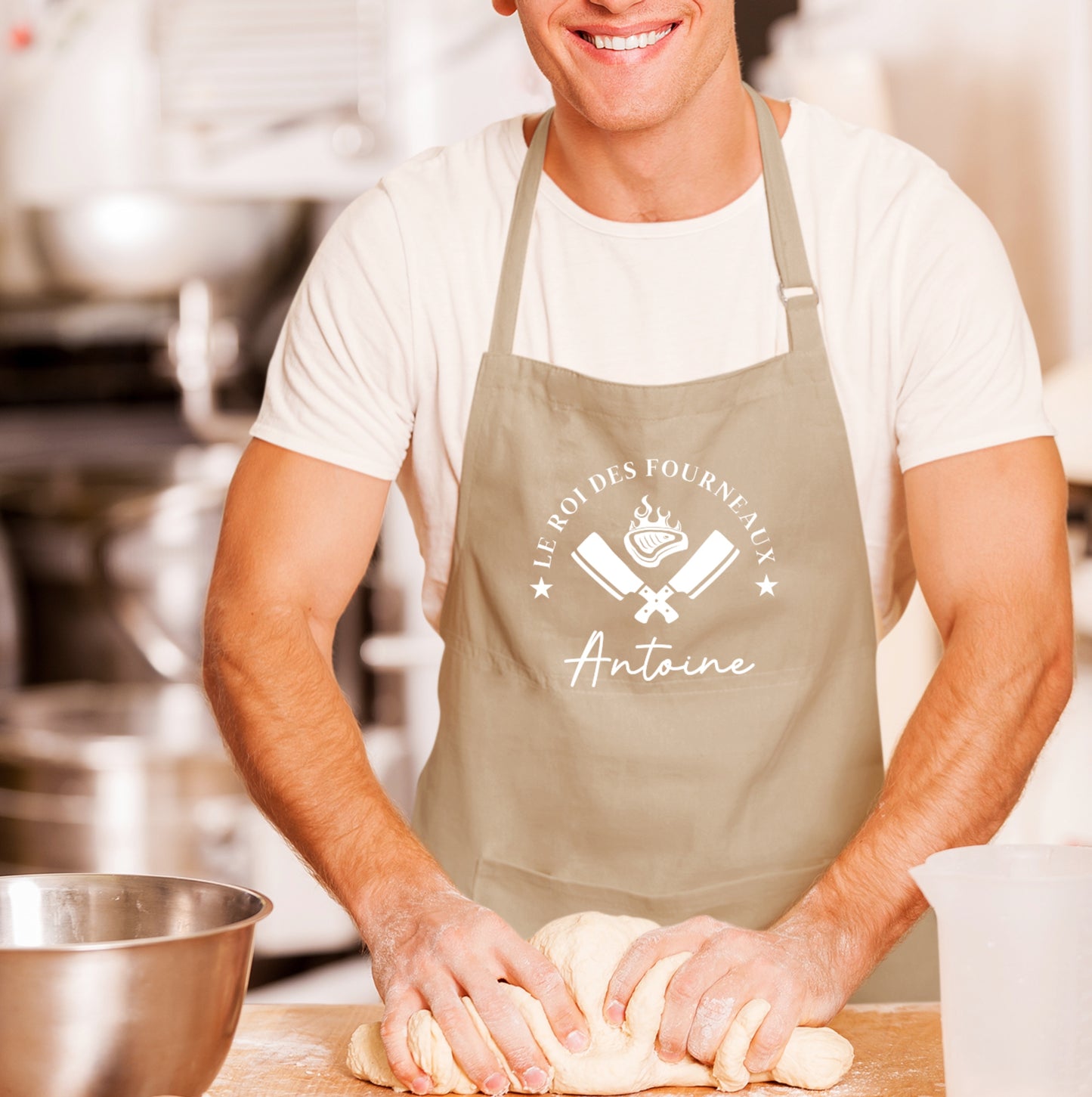 Tablier de cuisine personnalisé avec prénom, Cadeau de cuisine