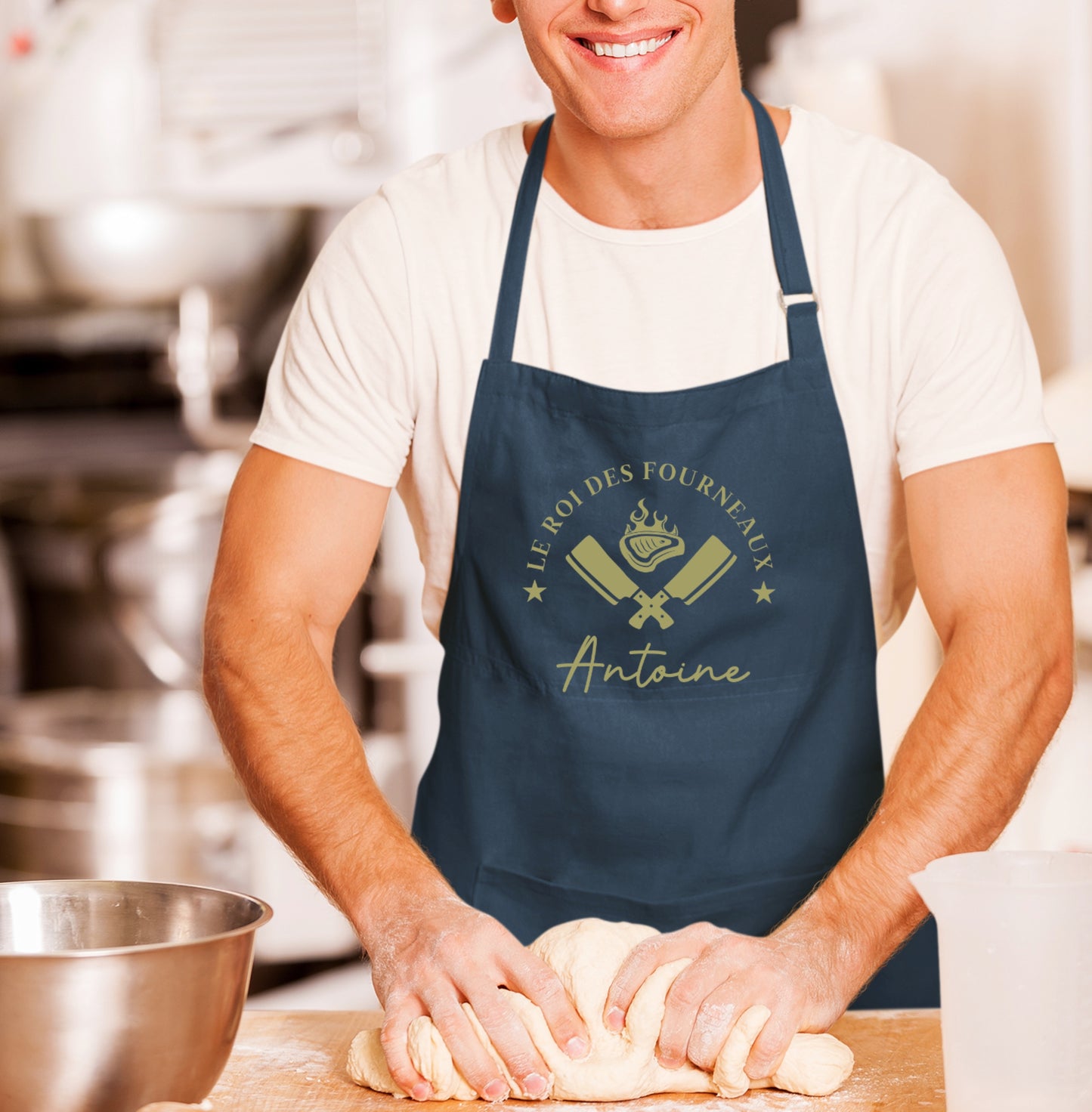 Tablier de cuisine personnalisé avec prénom, Cadeau de cuisine