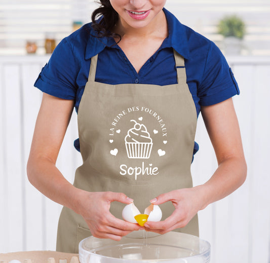 Tablier de cuisine personnalisé avec prénom, Cadeau de cuisine