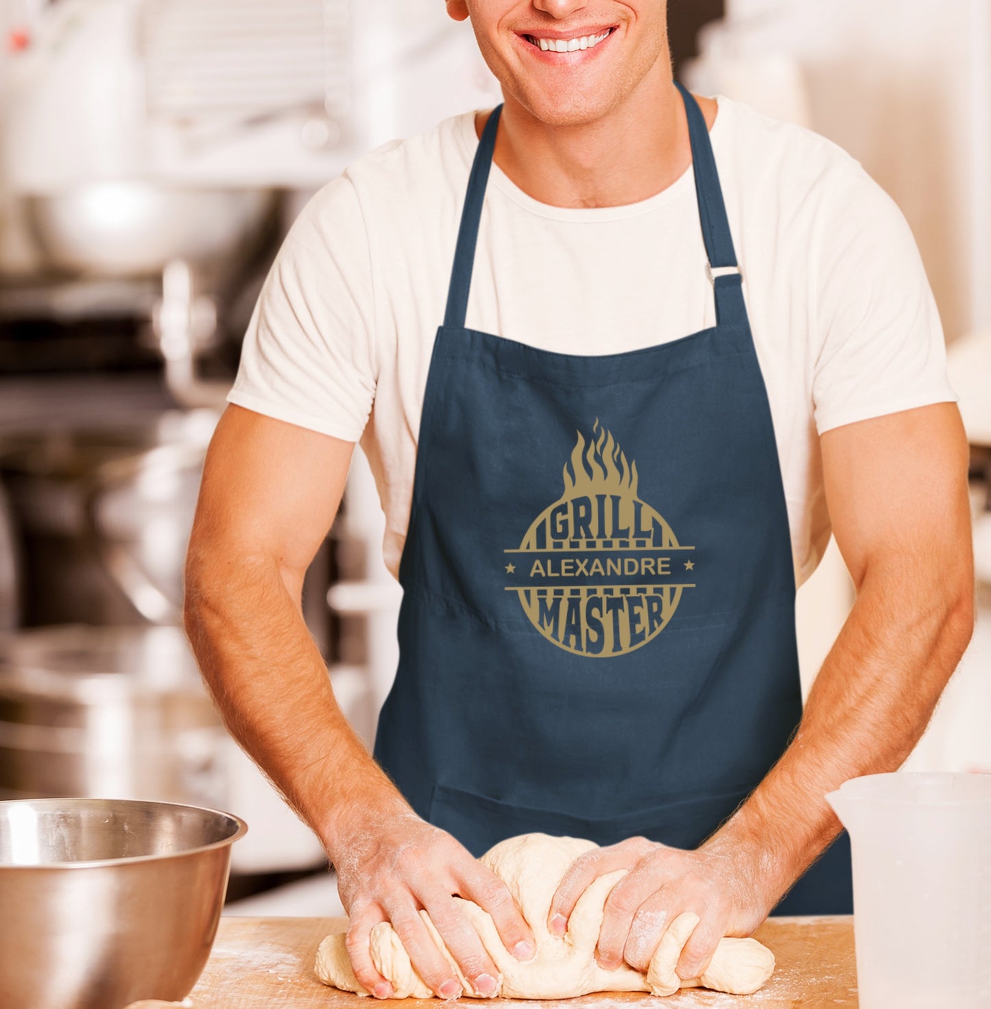 Tablier barbecue personnalisé avec prénom, Cadeau pour barbecue, Fêtes des pères, Cadeau papa