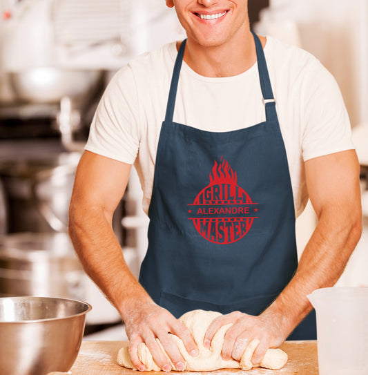 Tablier barbecue personnalisé avec prénom, Cadeau pour barbecue, Fêtes des pères, Cadeau papa