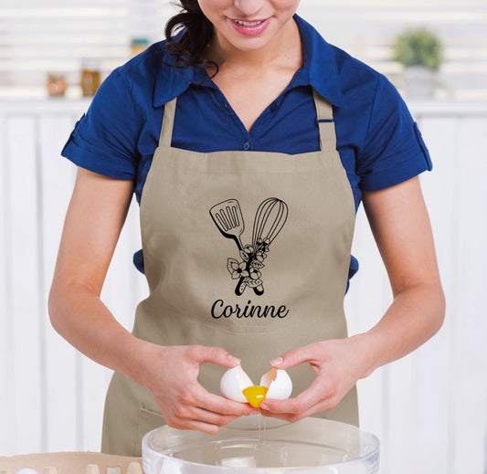 Tablier de cuisine personnalisé avec prénom, Cadeau de cuisine, Cadeau de Noël
