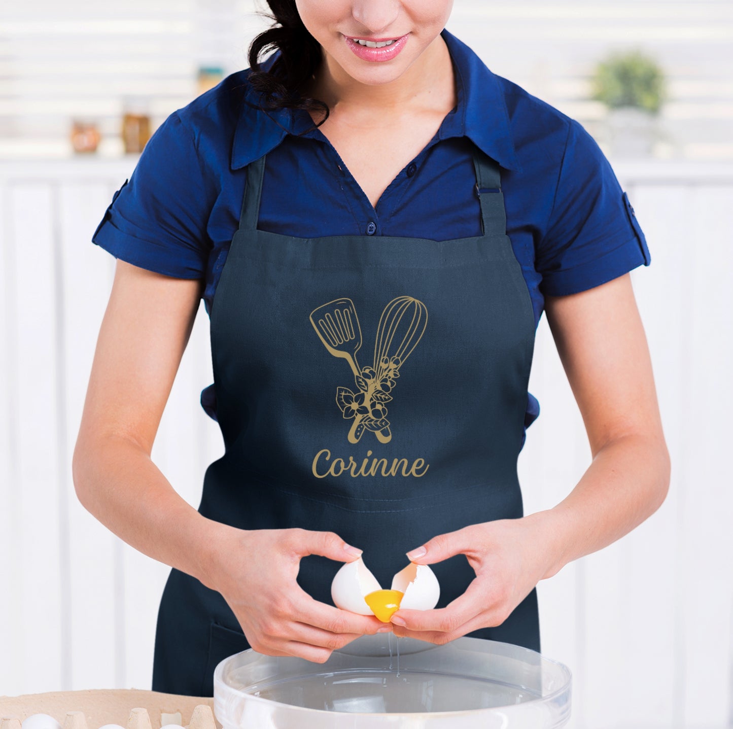Tablier de cuisine personnalisé avec prénom, Cadeau de cuisine, Cadeau de Noël