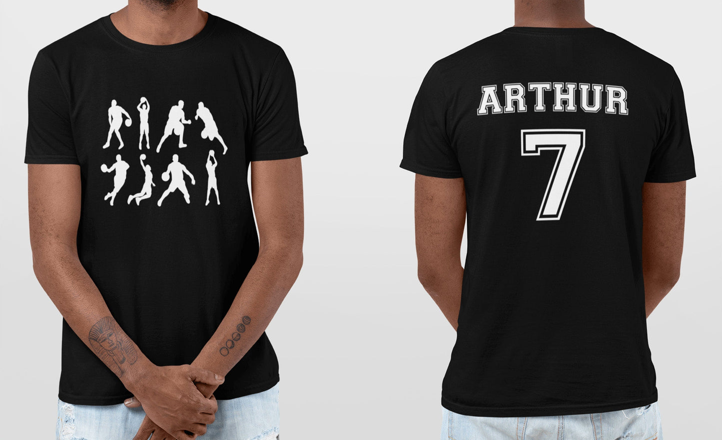 T-Shirt Basketball avec prénom et numéro personnalisable, Cadeau joueur de basket-ball, T-shirt populaire