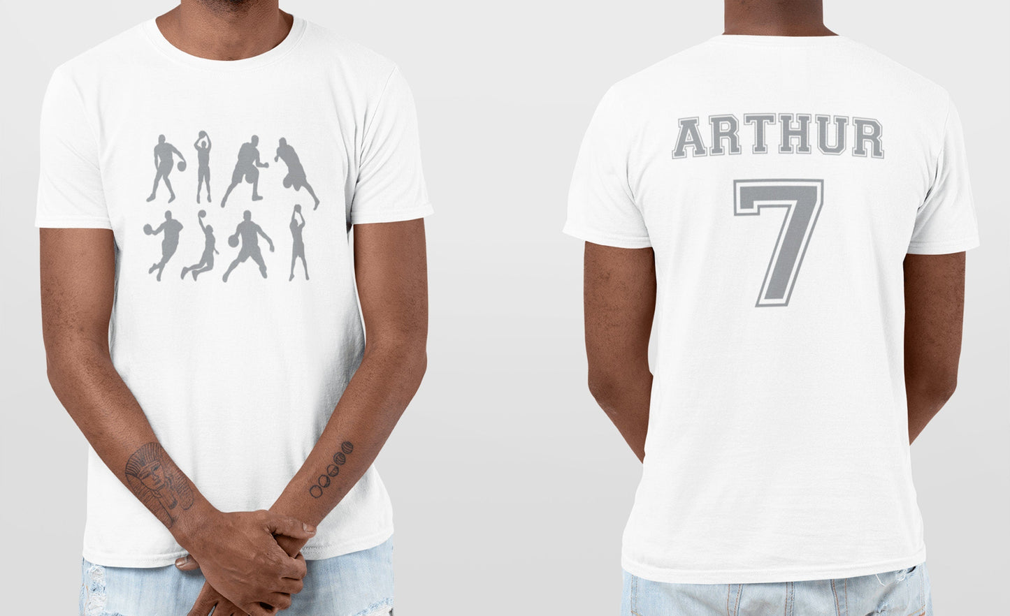 T-Shirt Basketball avec prénom et numéro personnalisable, Cadeau joueur de basket-ball, T-shirt populaire