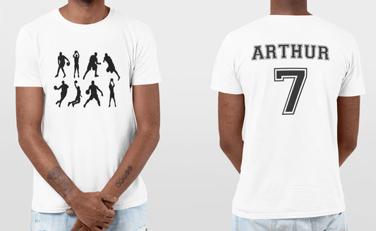 T-Shirt Basketball avec prénom et numéro personnalisable, Cadeau joueur de basket-ball, T-shirt populaire