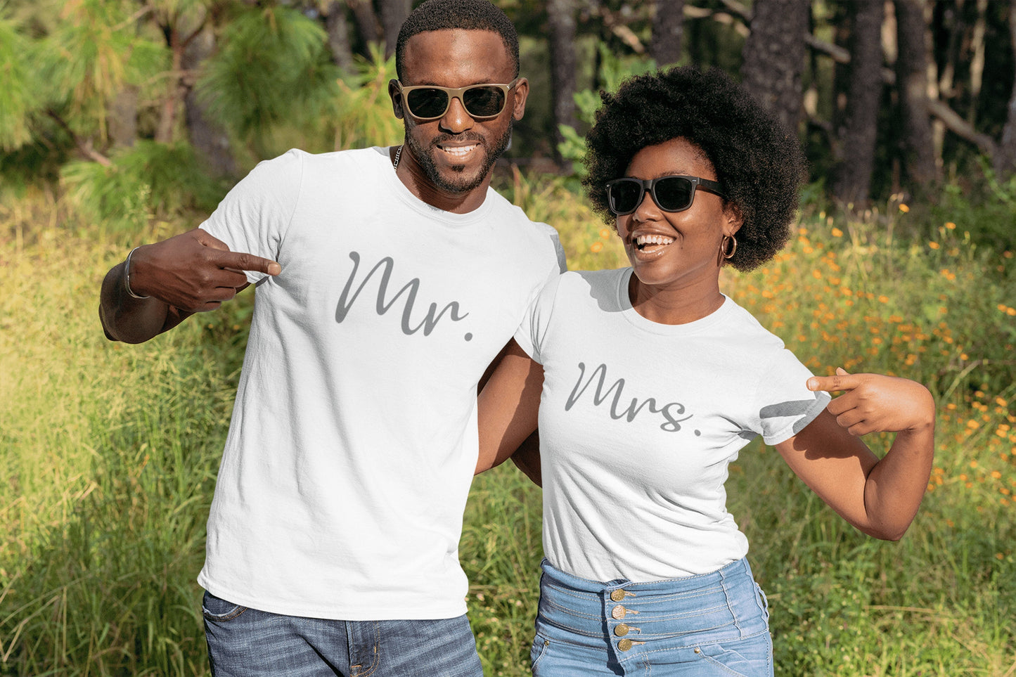 T-shirt de couple assorti Mr et Mme, T-shirt mariage, cadeau saint valentin