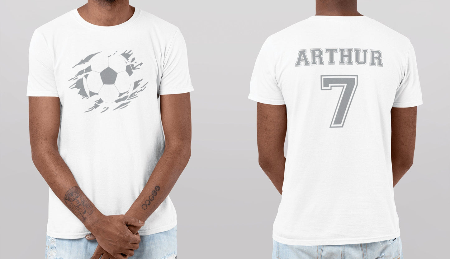 T-Shirt football personnalisé, Cadeau anniversaire footballeur personnalisé, T-shirt populaire