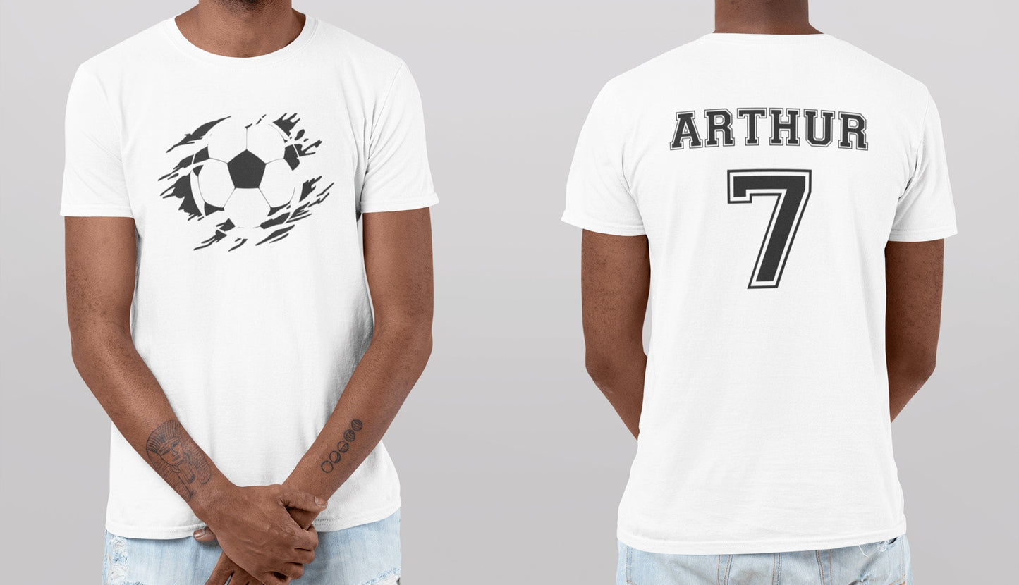T-Shirt football personnalisé, Cadeau anniversaire footballeur personnalisé, T-shirt populaire