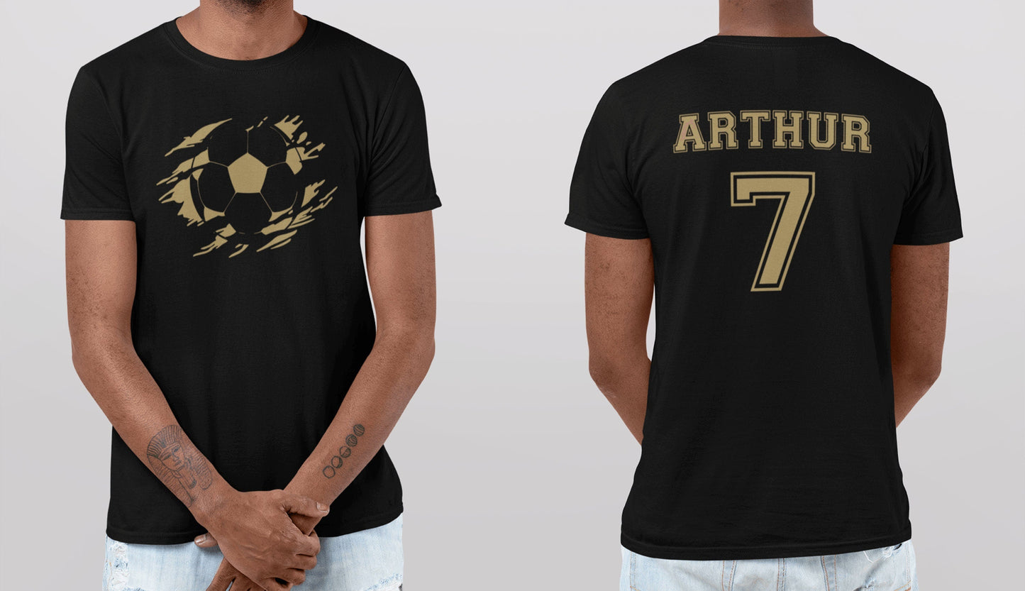 T-Shirt football personnalisé, Cadeau anniversaire footballeur personnalisé, T-shirt populaire