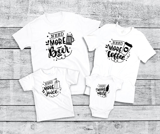 T-shirt famille assorti, Ensemble famille, Body personnalisé bebe