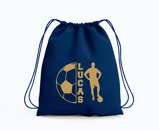Sac de sport enfant personnalisable, Sac à dos à cordon, Sac enfant prénom, Sac foot