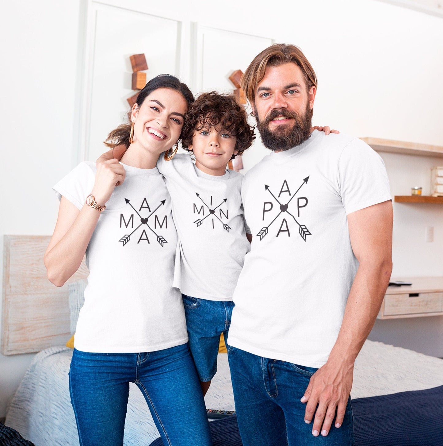 T-shirt assorti, Cadeau famille personnalisé, Ensemble famille