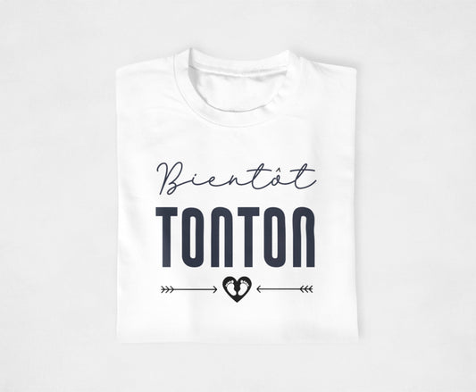T-shirt annonce grossesse, Bientôt Tonton, Idée cadeau naissance