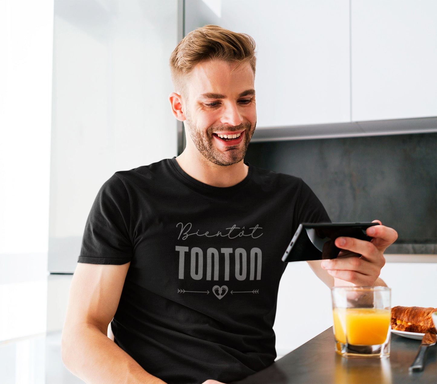 T-shirt annonce grossesse, Bientôt Tonton, Idée cadeau naissance