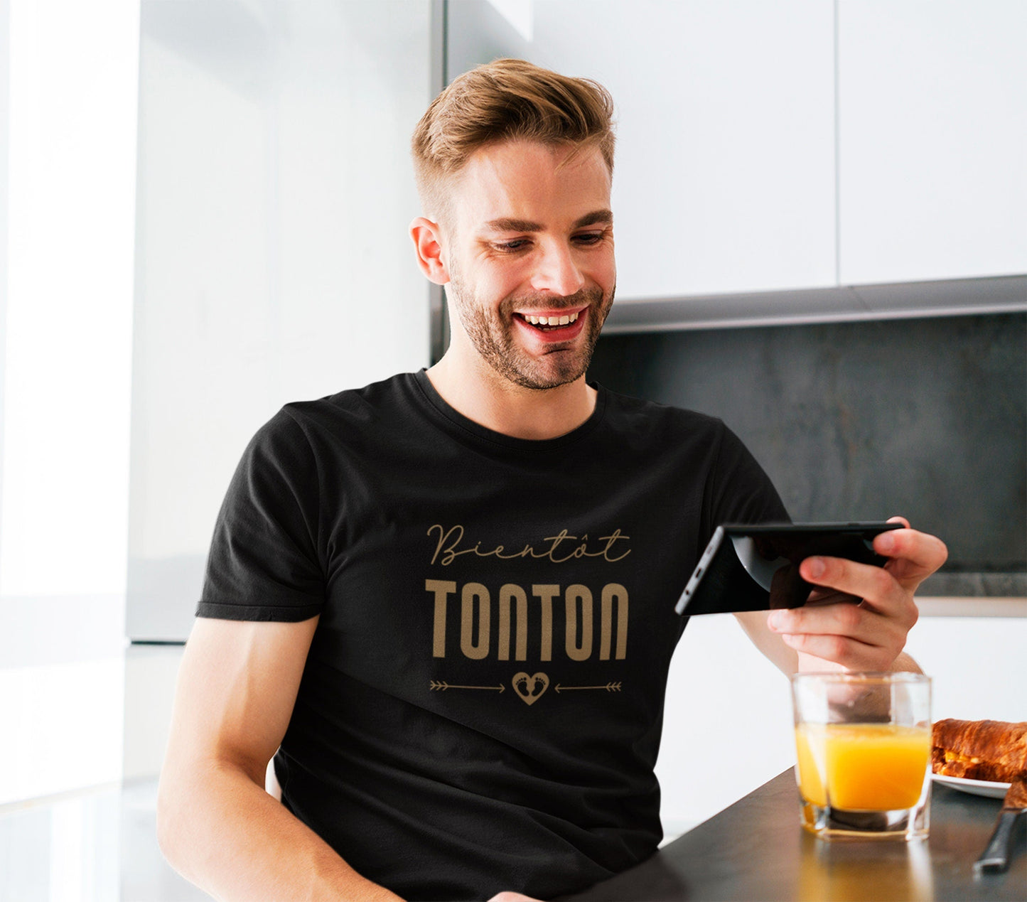 T-shirt annonce grossesse, Bientôt Tonton, Idée cadeau naissance