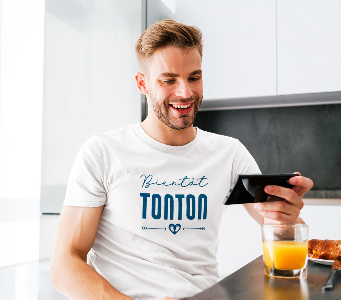 T-shirt annonce grossesse, Bientôt Tonton, Idée cadeau naissance
