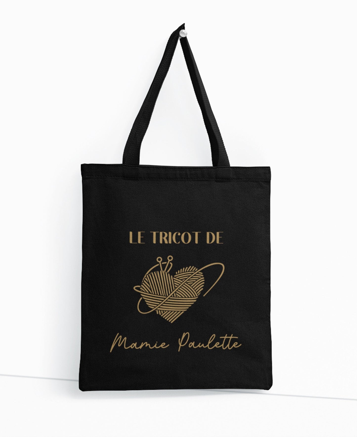Sac en toile personnalisable, Cadeau mamie personnalisé, Sac à tricot, Fêtes des grands mères